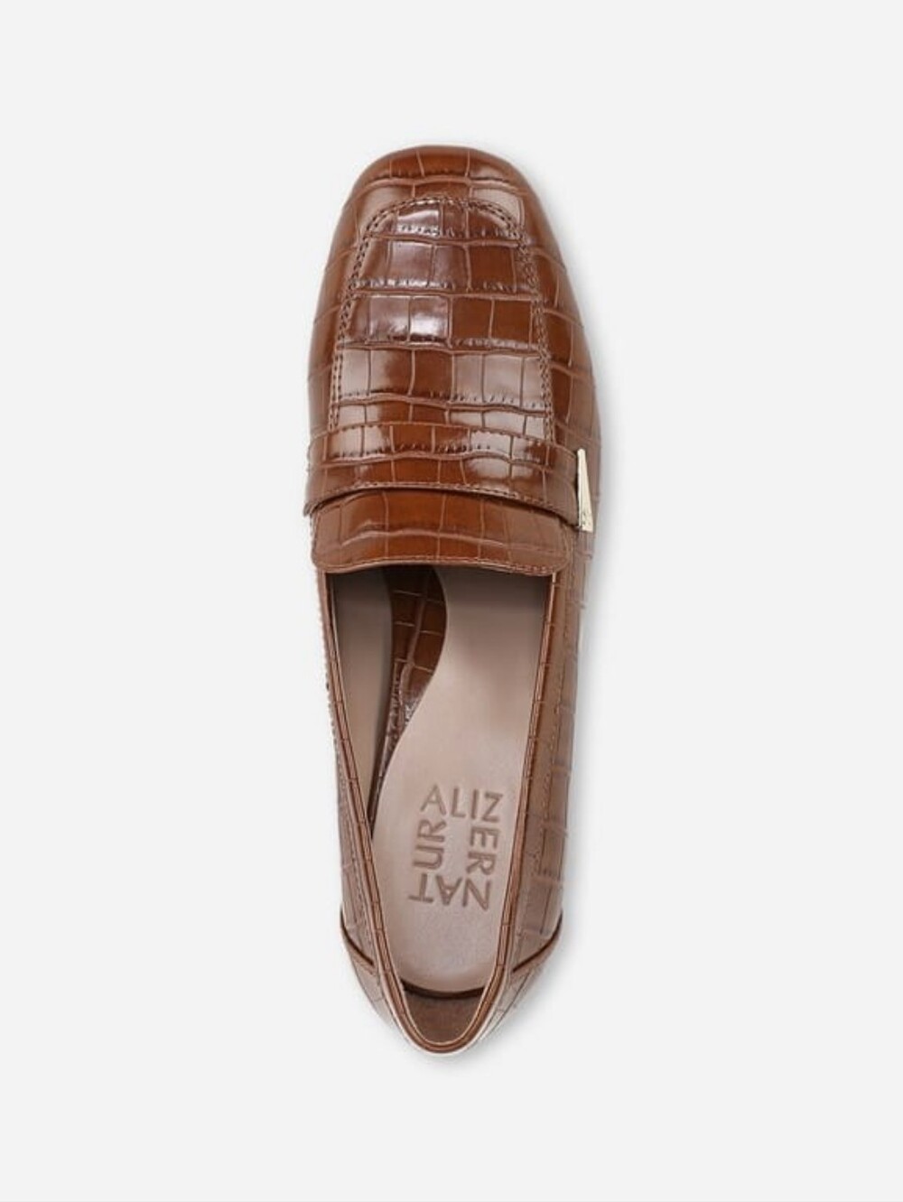 Naturalizer Darry Loafer in English Tea Brown Croco In 12W